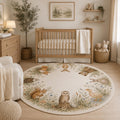 Woodland Floral Round Nursery Rug