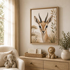 Gazelle Safari Framed Canvas