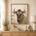 Wildebeest Safari Framed Canvas
