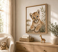 Baby Cougar Safari Framed Canvas