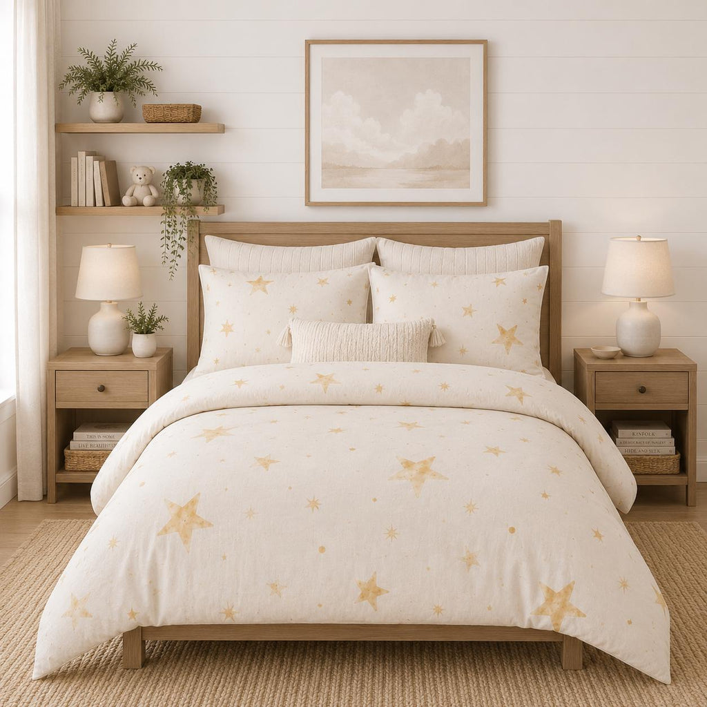 Golden Stars Comforter Set with Shams