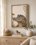 Crocodile Safari Framed Canvas