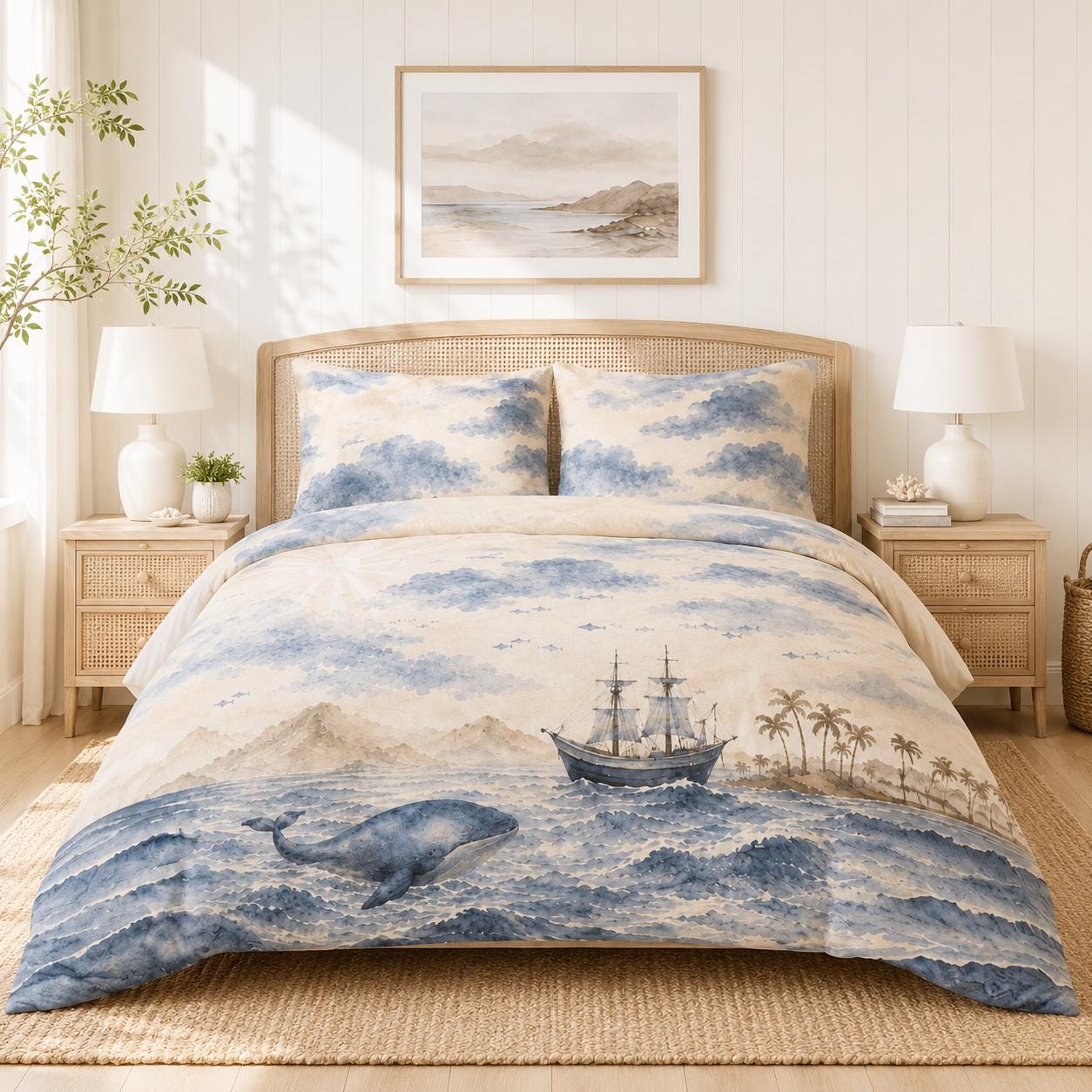 Whale & Sailing Ship Duvet Cover Set