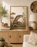 Snake Safari Framed Canvas