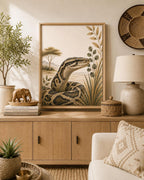 Snake Safari Framed Canvas