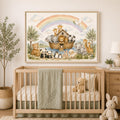 Noah's Ark Rainbow Panoramic Framed Canvas