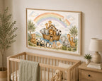 Noah's Ark Rainbow Panoramic Framed Canvas