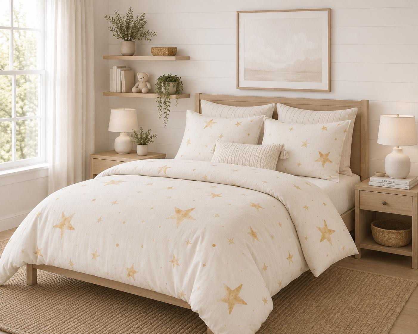 Golden Stars Comforter Set with Shams
