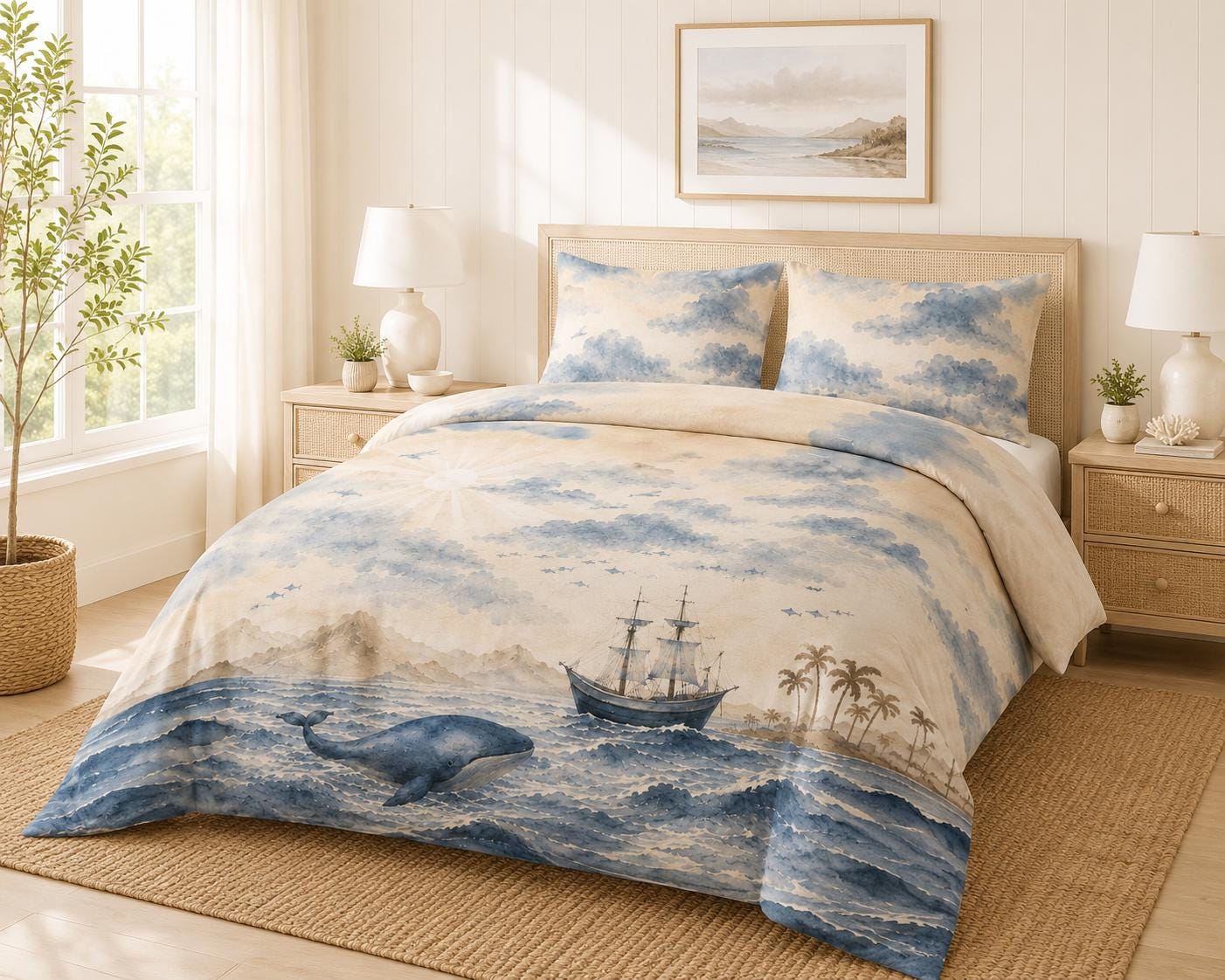 Whale & Sailing Ship Duvet Cover Set
