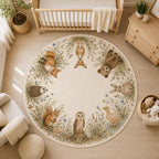 Woodland Floral Round Nursery Rug