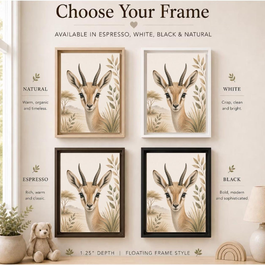 Gazelle Safari Framed Canvas