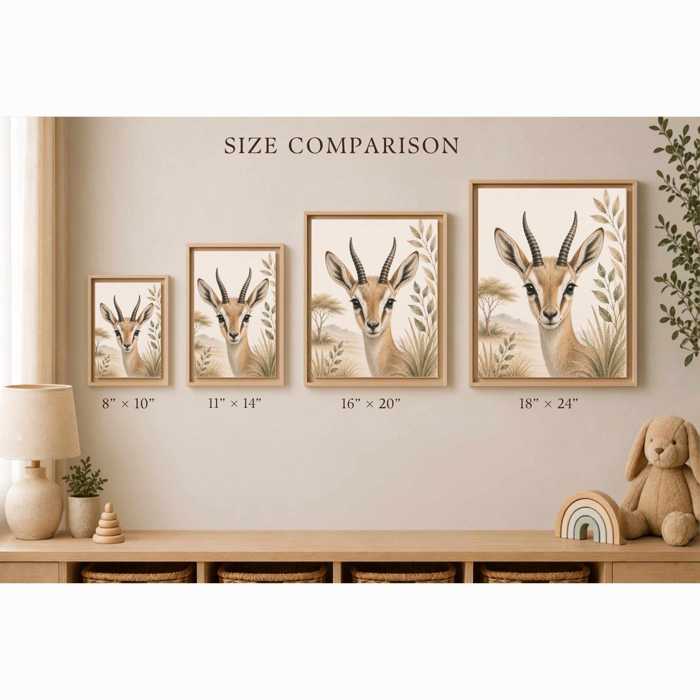 Gazelle Safari Framed Canvas