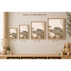 Crocodile Safari Framed Canvas