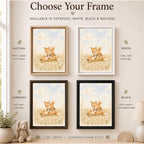 Playful Baby Foxes Woodland Framed Canvas