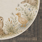 Woodland Floral Round Nursery Rug