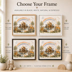 Noah's Ark Rainbow Panoramic Framed Canvas