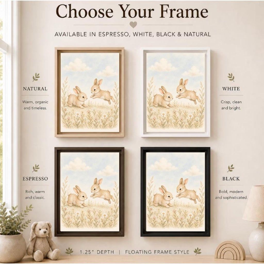 Baby Bunnies Woodland Nursery Canvas