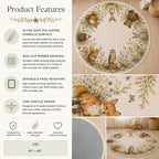 Woodland Floral Round Nursery Rug