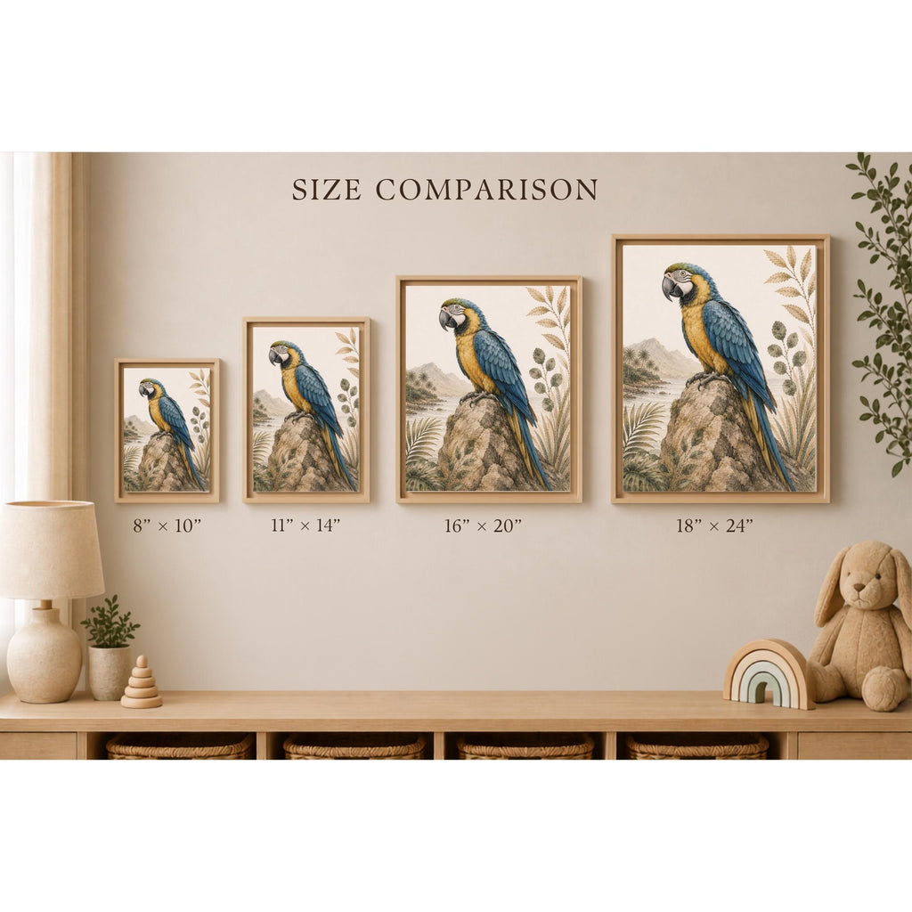 Blue & Gold Macaw Tropical Framed Canvas