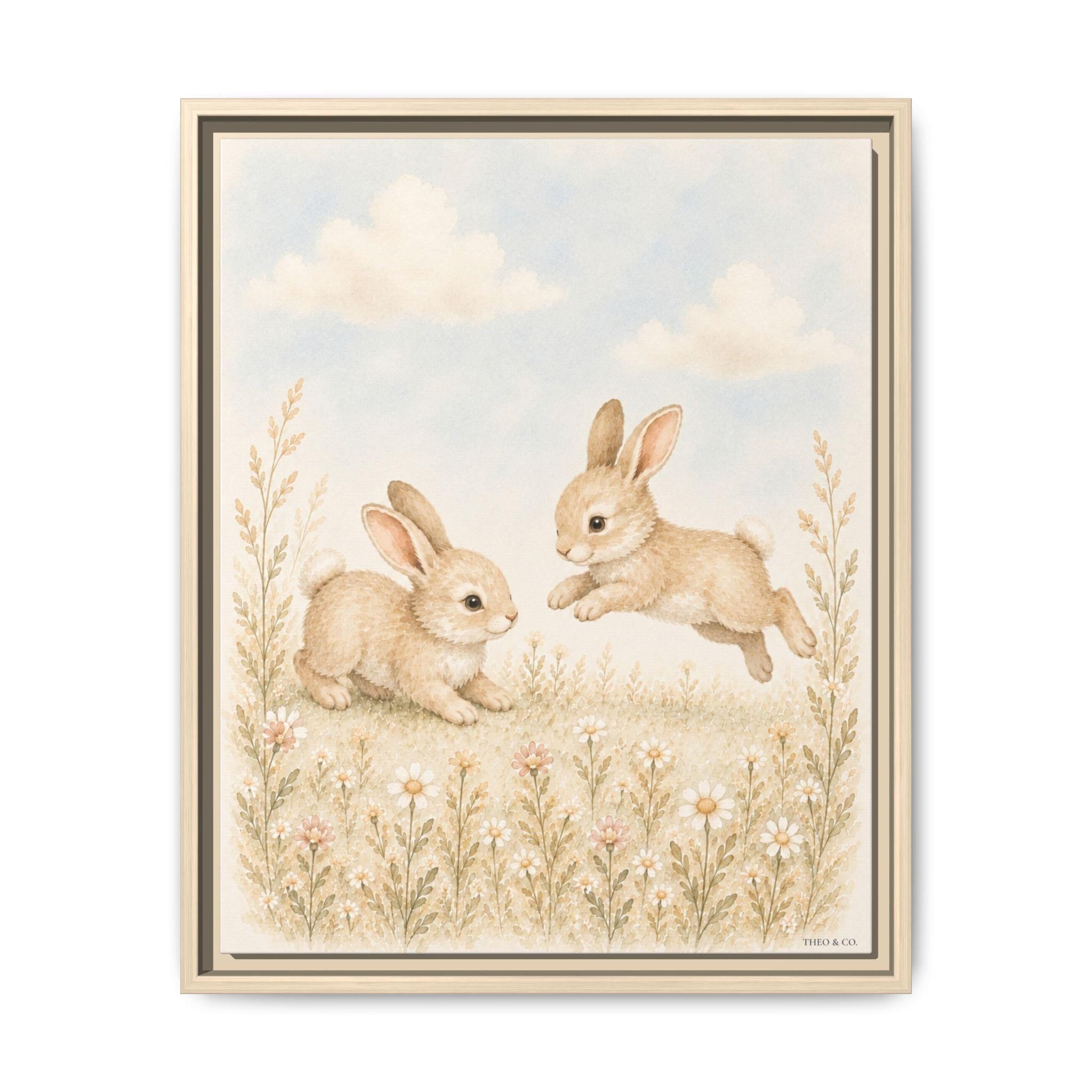 Baby Bunnies Woodland Nursery Canvas