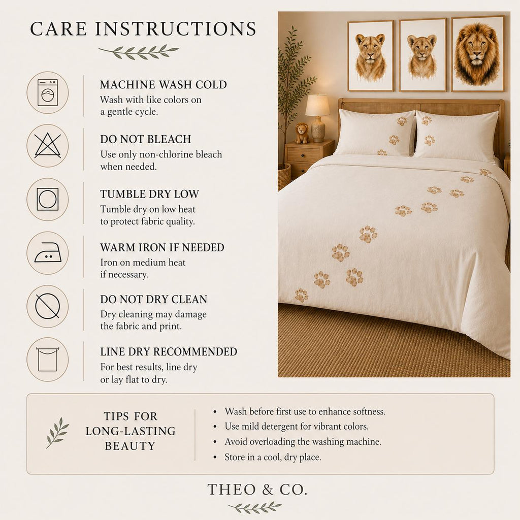 Daniel Lion Paw Print Duvet Cover Set