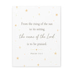 Psalm 113:3 Canvas Wall Art, Christian Scripture Wall Decor, Neutral Kids Room Decor, Bible Verse Canvas Print, Christian Home Decor