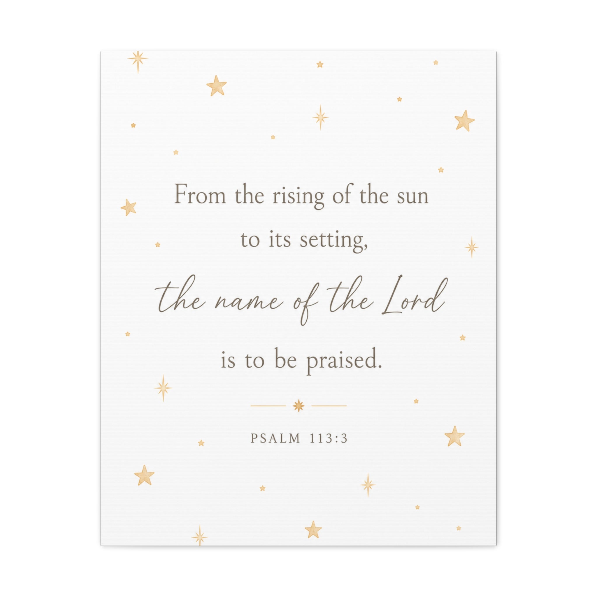 Psalm 113:3 Canvas Wall Art, Christian Scripture Wall Decor, Neutral Kids Room Decor, Bible Verse Canvas Print, Christian Home Decor