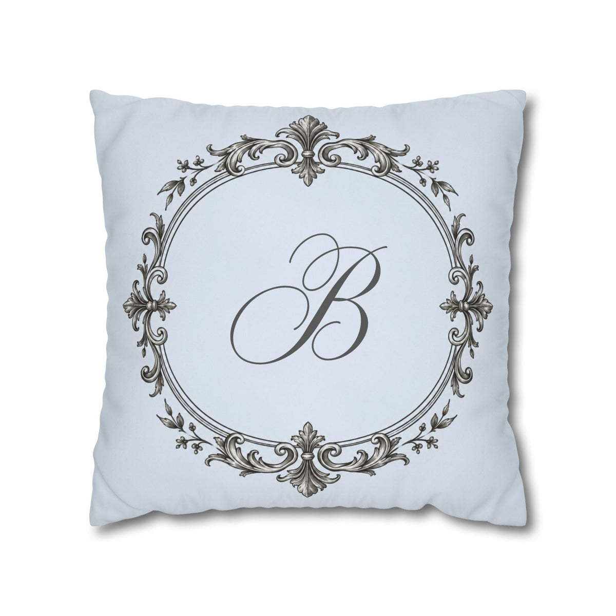 Letter B pillow cover in blue