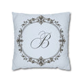 Letter B pillow cover in blue