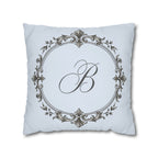 Letter B pillow cover in blue