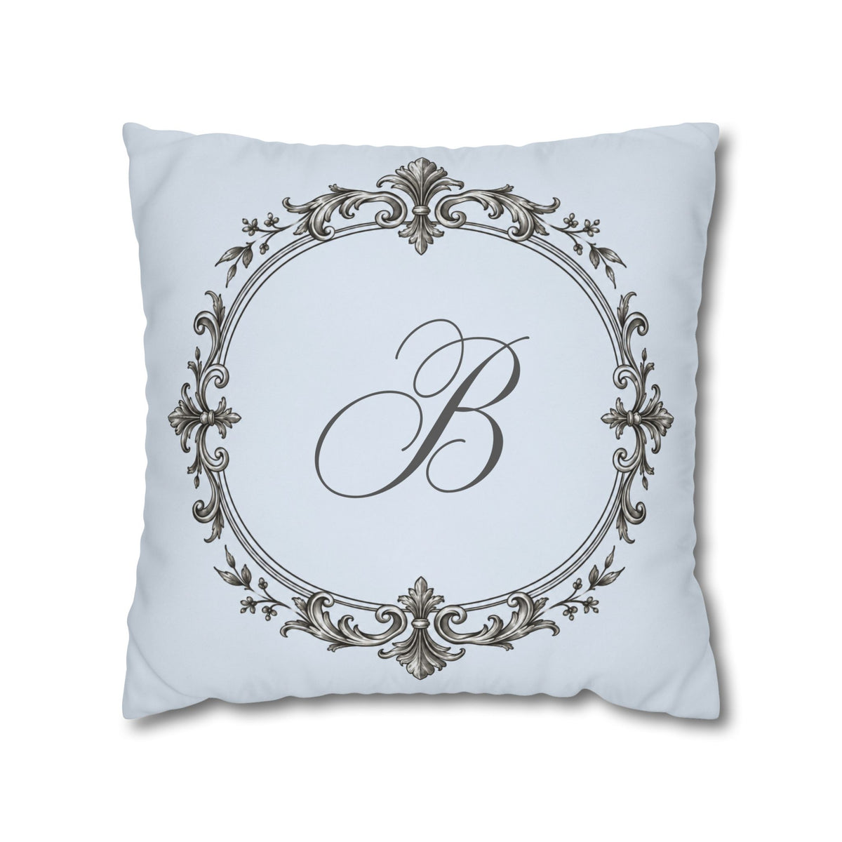 Letter B pillow cover in blue