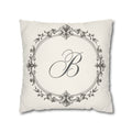 Letter B pillow cover in cream