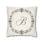 Letter B pillow cover in cream