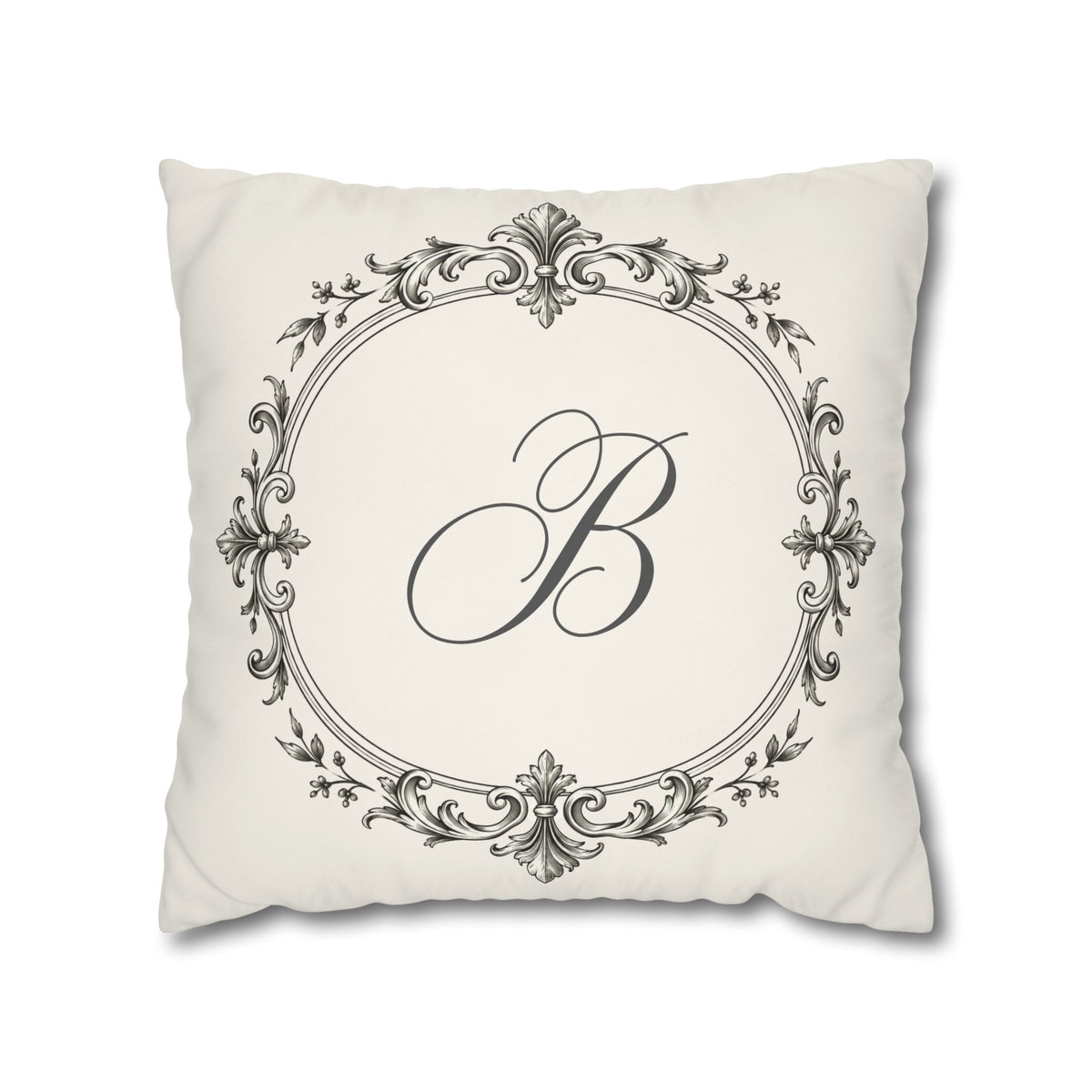 Letter B pillow cover in cream