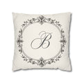 Letter B pillow cover in cream