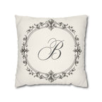 Letter B pillow cover in cream