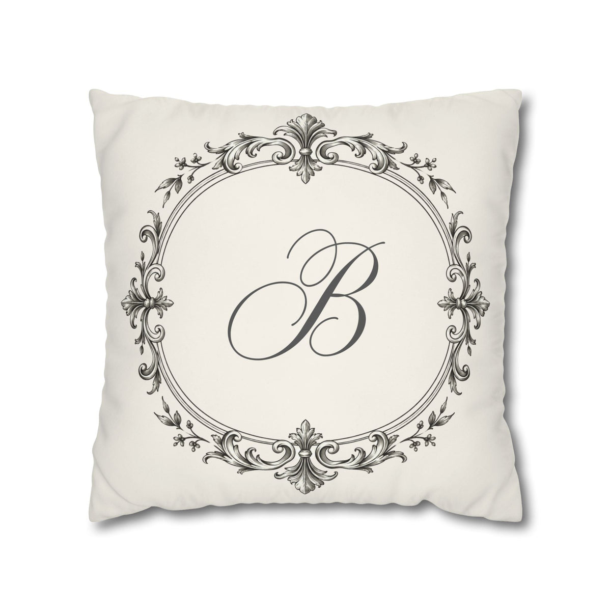 Letter B pillow cover in cream