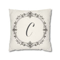 Letter C pillow cover in cream