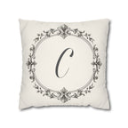 Letter C pillow cover in cream