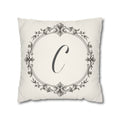 Letter C pillow cover in cream