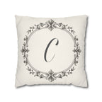 Letter C pillow cover in cream
