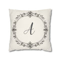 Letter A pillow cover in cream