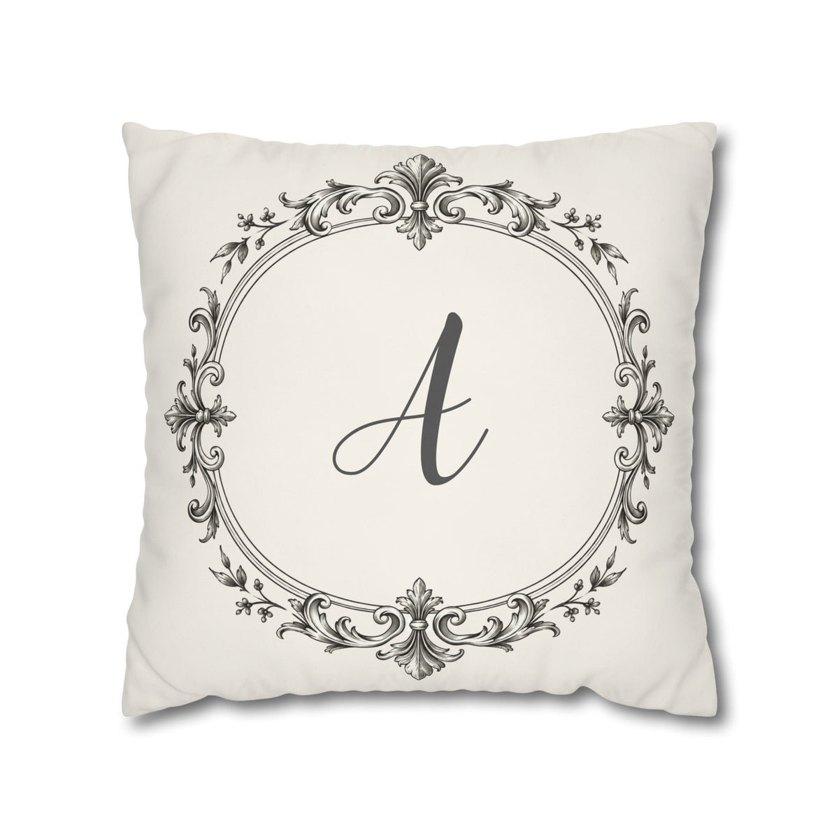 Letter A pillow cover in cream