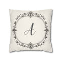 Letter A pillow cover in cream