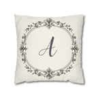 Letter A pillow cover in cream