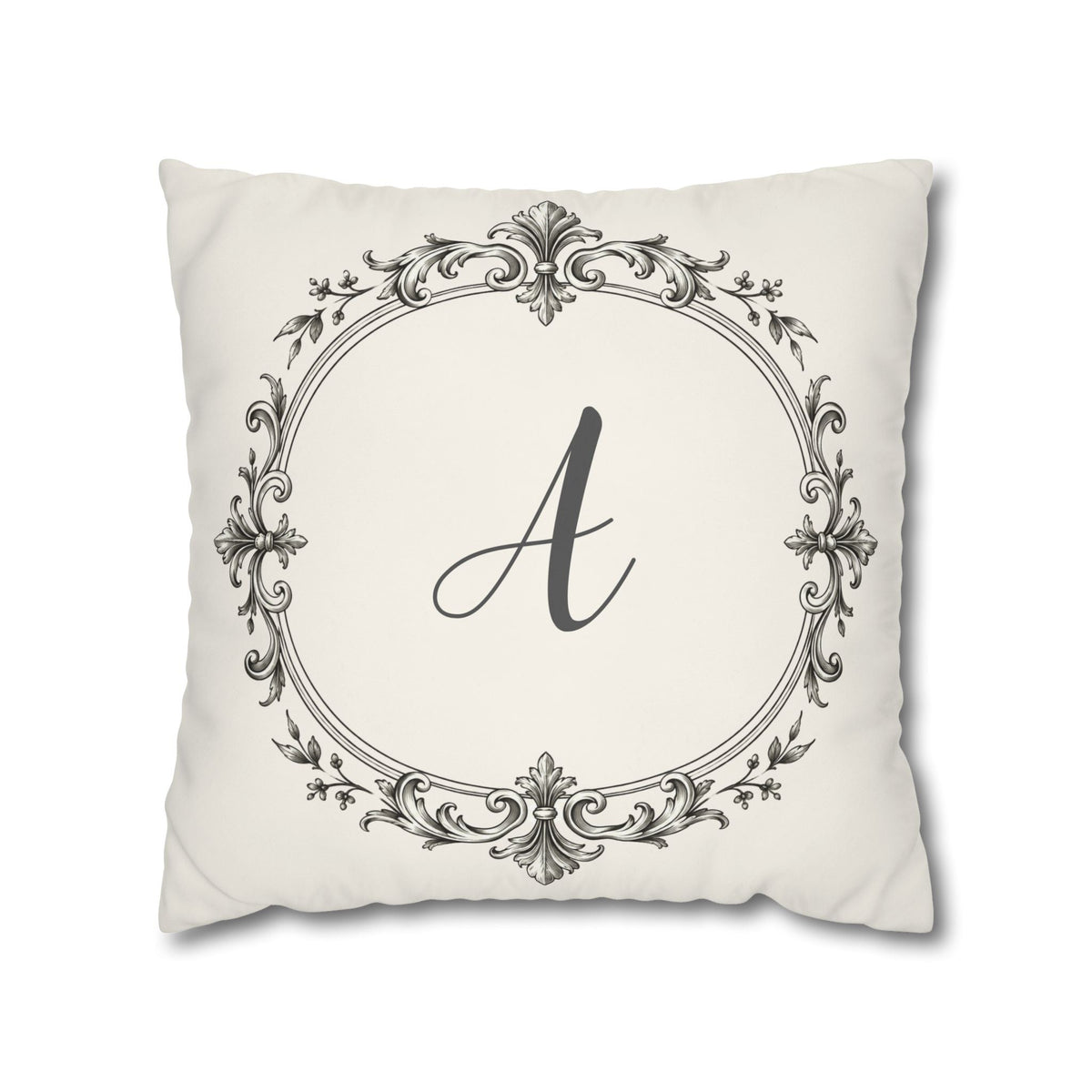 Letter A pillow cover in cream