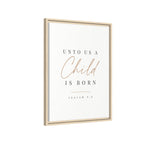 Unto Us a Child Is Born Christian Christmas wall art by Theo & Co., additional view.