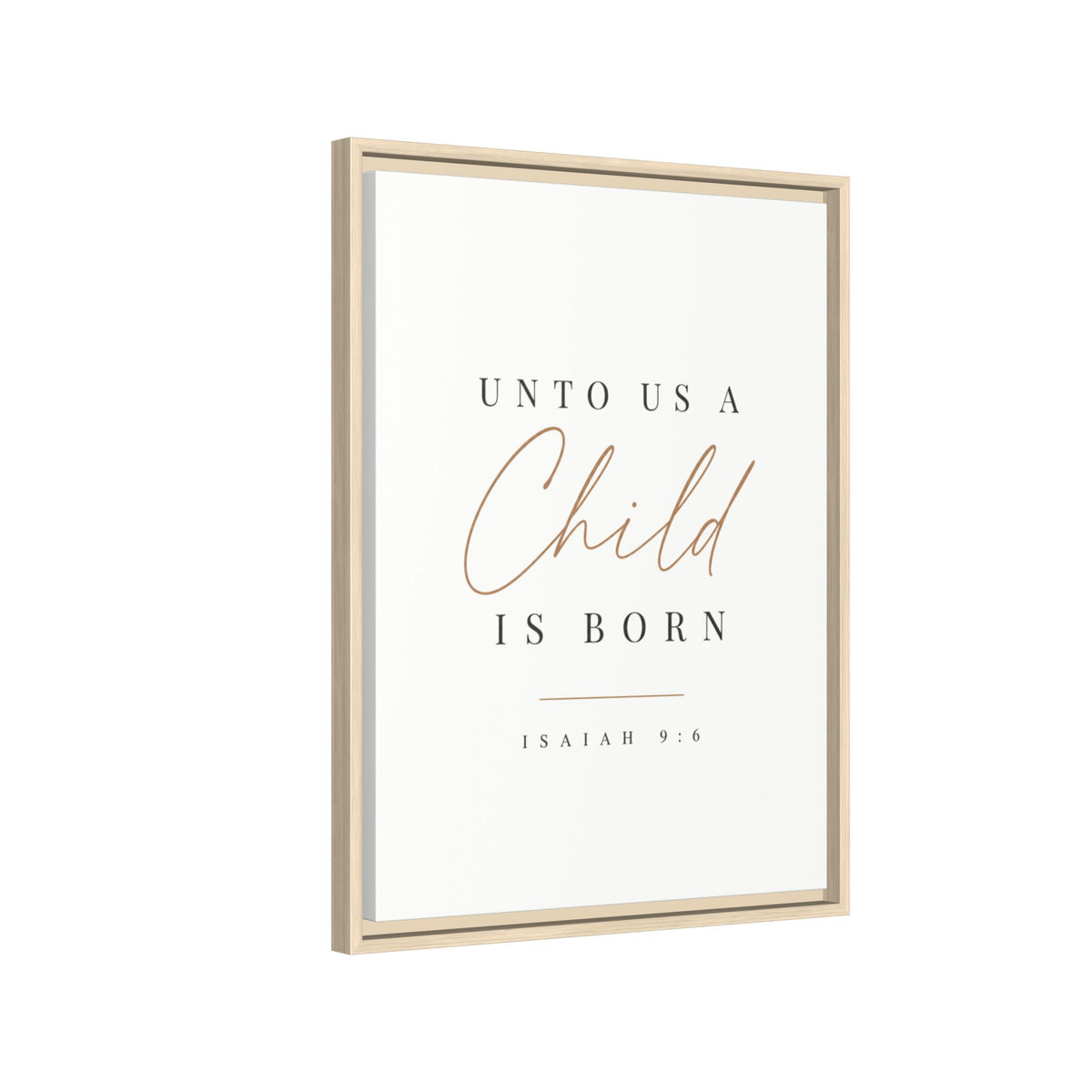 Unto Us a Child Is Born Christian Christmas wall art by Theo & Co., additional view.