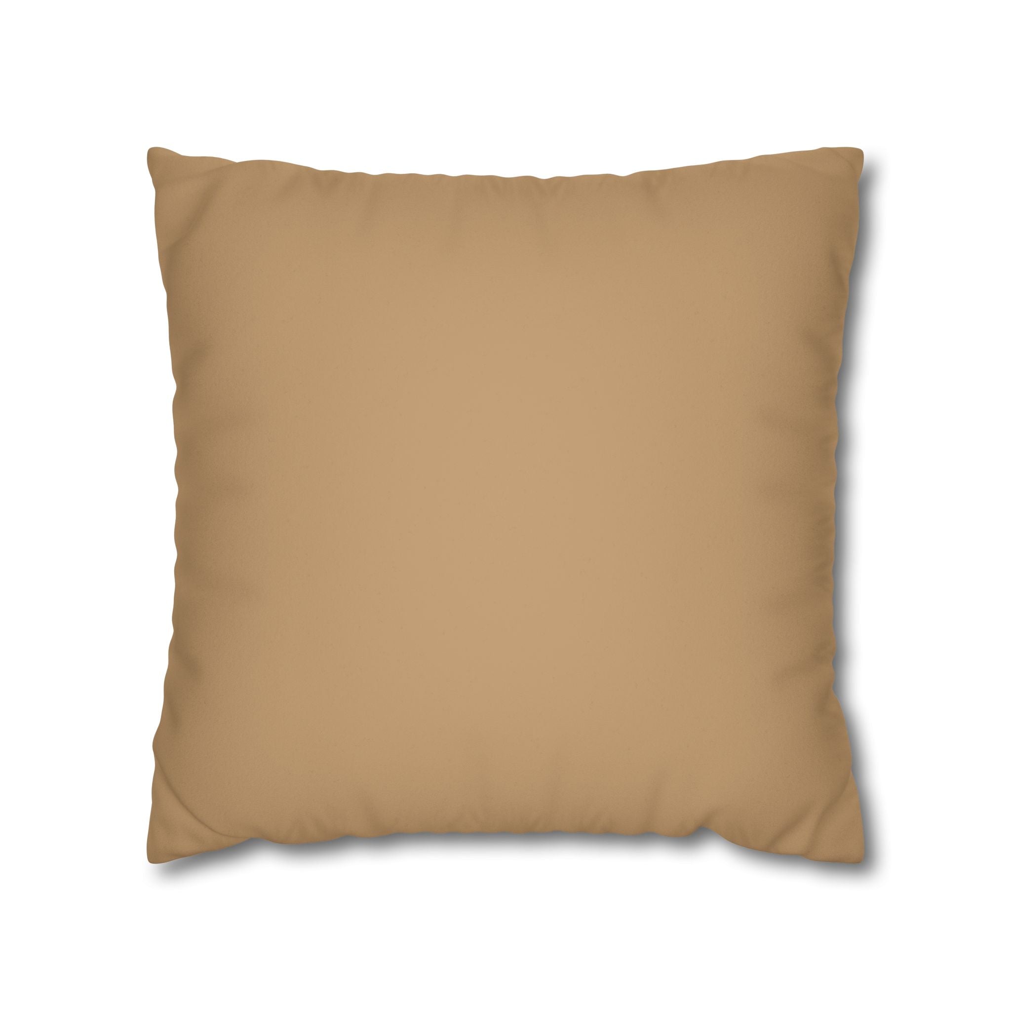 Tan pillow on a white background