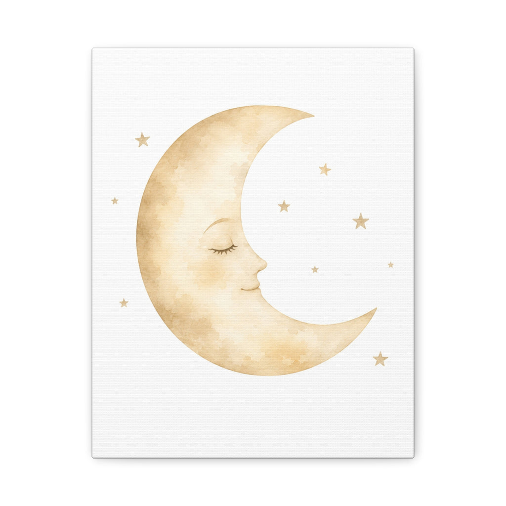 Crescent Sleeping Moon Canvas Print